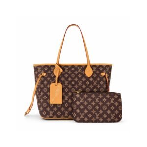 Brown Monogram Tote Set with Pouch - Everyday Carryall
