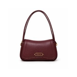 Burgundy Zip Shoulder Bag - Sleek Everyday Handbag