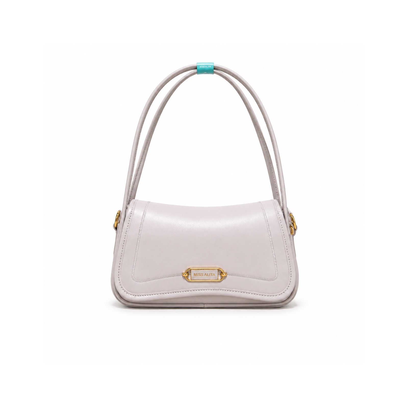 Ivory Zip Shoulder Bag - Minimal Chic Handbag