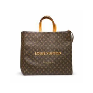 Large Brown Monogram Tote Bag - Structured Everyday Shopper