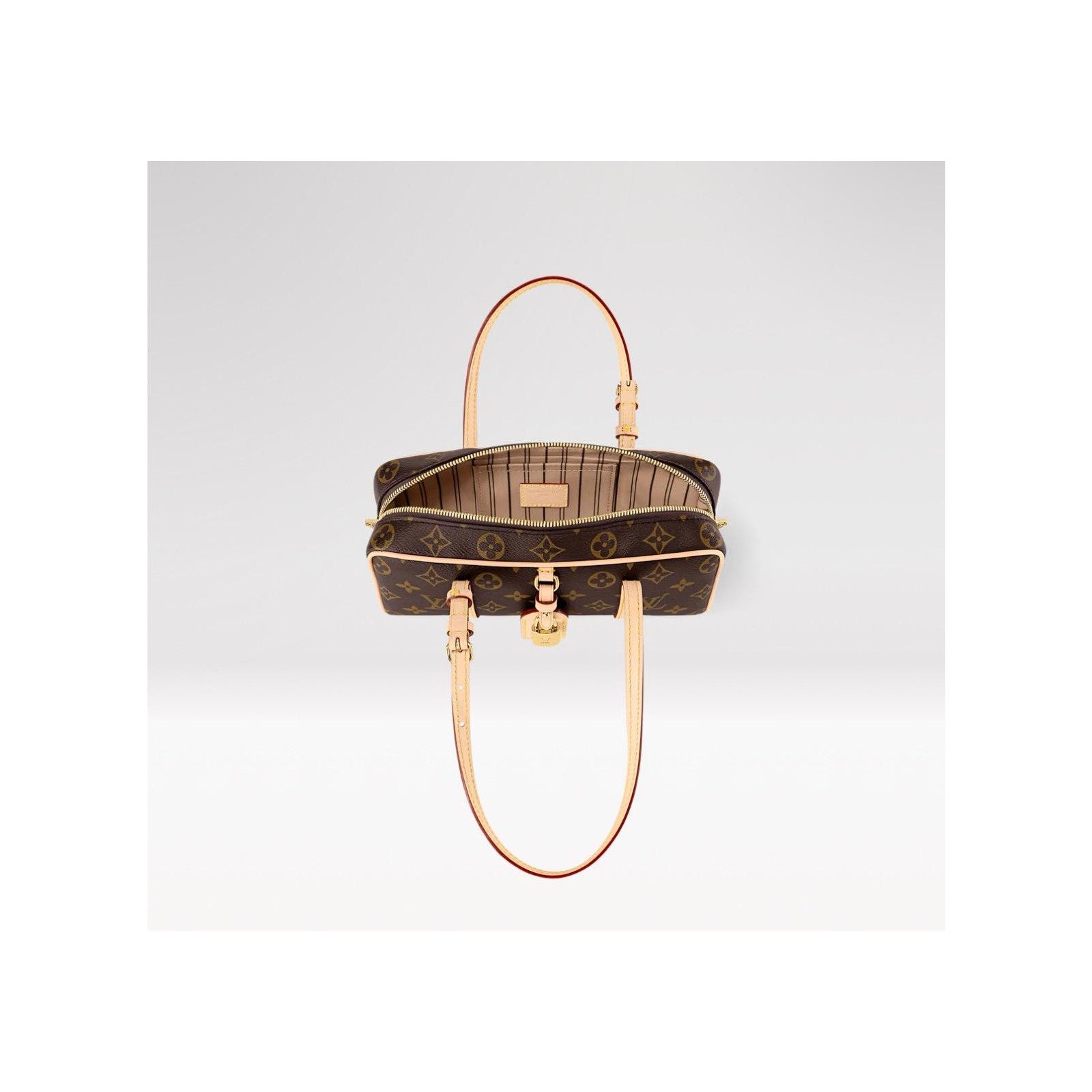 Brown Monogram Cylinder Duffle Bag - Luxe Compact Travel Bag - Image 4