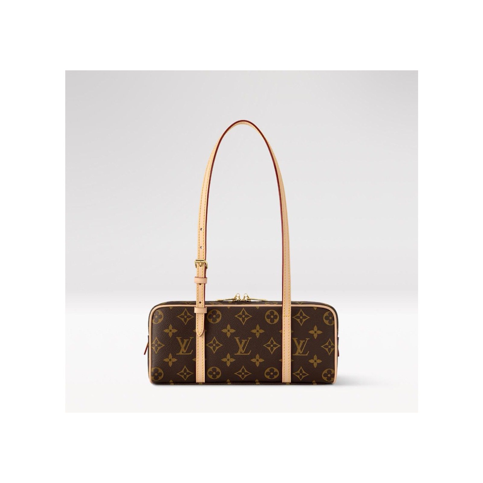 Brown Monogram Cylinder Duffle Bag - Luxe Compact Travel Bag - Image 2