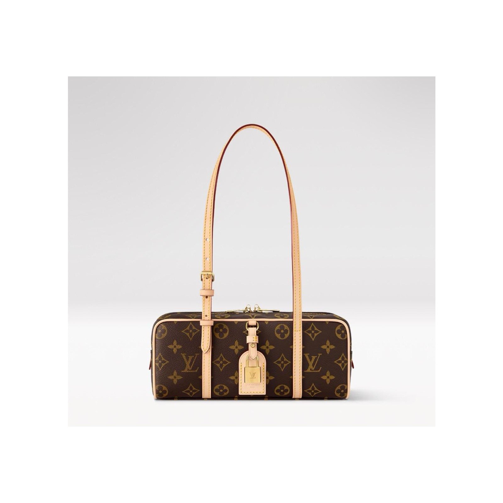Brown Monogram Cylinder Duffle Bag - Luxe Compact Travel Bag