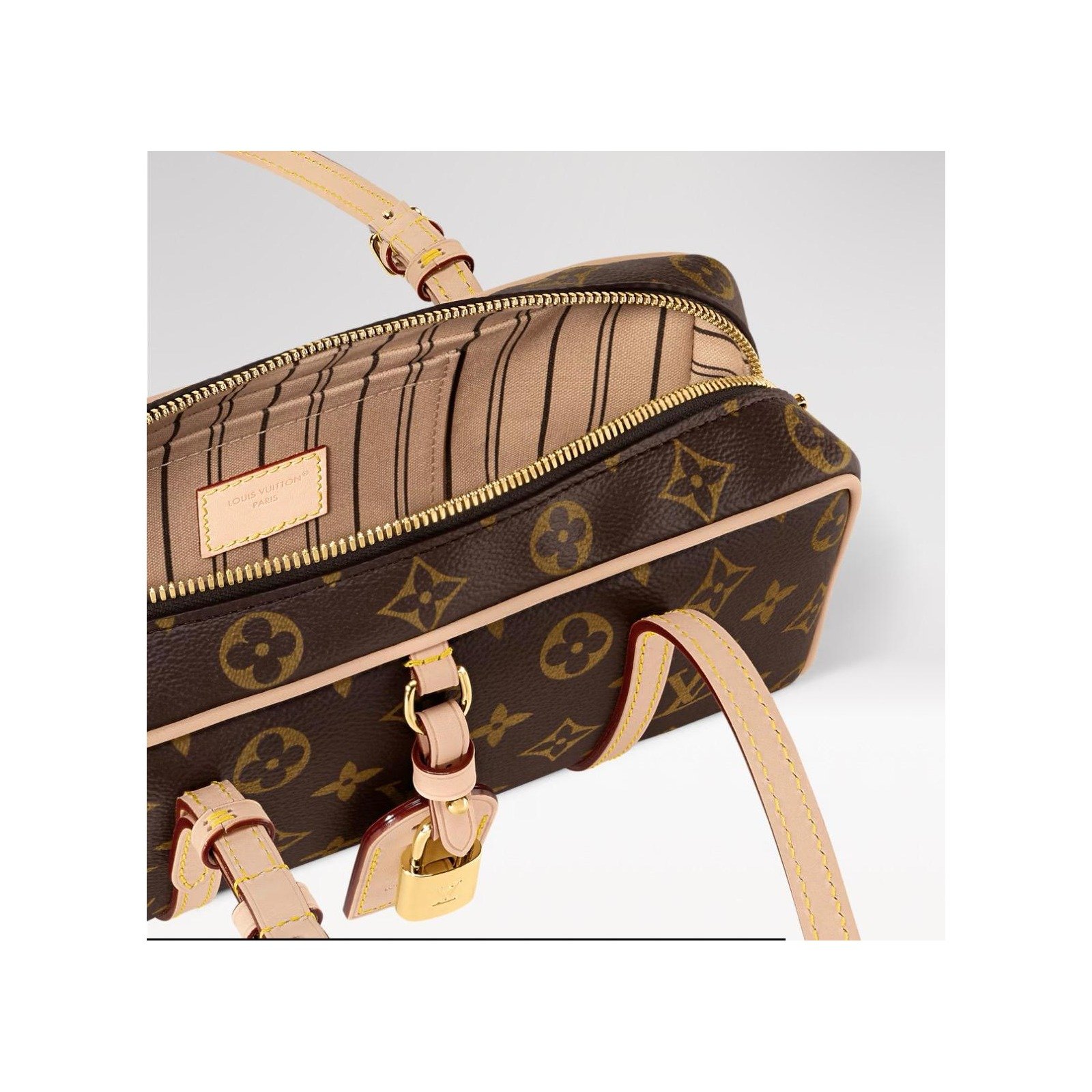 Brown Monogram Cylinder Duffle Bag - Luxe Compact Travel Bag - Image 5