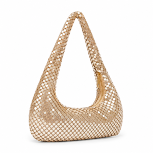 Metallic Sequin Crescent Hobo Bag